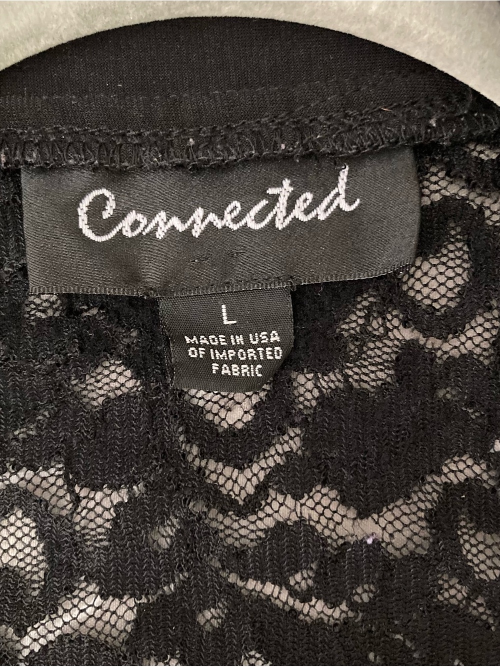 Connected apparel Black Lace-Back Ruffled Open Cardigan - Picture 2 of 3